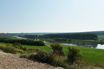 Fototapeta na wymiar Beautiful landscape of a large Russian river