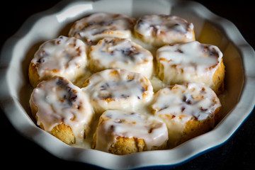 Sticky buns with icing