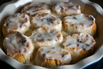 Sticky buns with icing