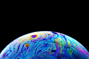 Colors from soap bubbles, close up