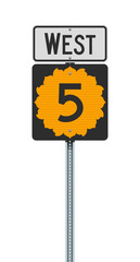 Vector illustration of the Kansas State Highway road sign on metallic post