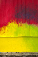 Beautiful Colored Red and Yellow Metal Exterior Wall Details