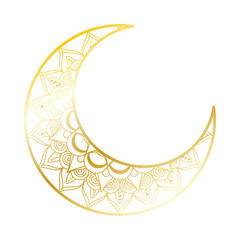 golden moon ramadan kareem decoration