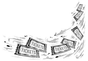 Monochrome Tickets illustrations on the wind