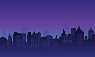 City background with night panorame, downtown many mall and apartment