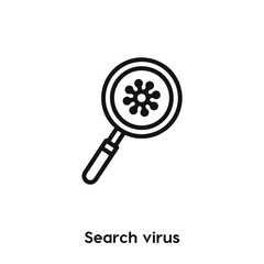 search virus icon vector. search virus sign symbol