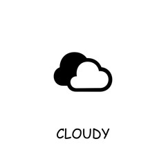 Cloudy flat vector icon