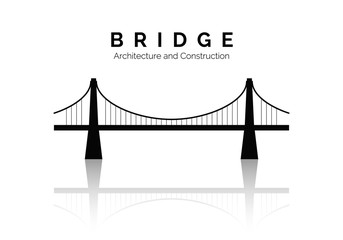 Bridge icon. Bridge architecture and constructions. Modern building connection. Vector illustration - obrazy, fototapety, plakaty