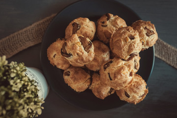 Salty muffins with mushrooms - vintage