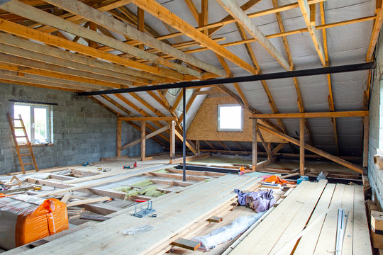 Construction of the second floor inside home