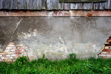 Aged gray street wall