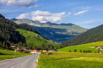 Fototapeta na wymiar Green Tyrolean Landscape in Summer, Tuxertal Valley, Austria