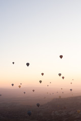 hot air balloon at sunset
