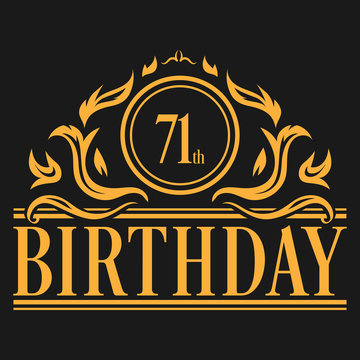 Luxury 71st Birthday Logo illustration vector