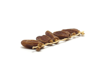 Tunisian dates (kurma tunisia) isolated on white background, perfect for breakfasting during ramadan