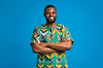 African man with traditional clothes and crossed arms