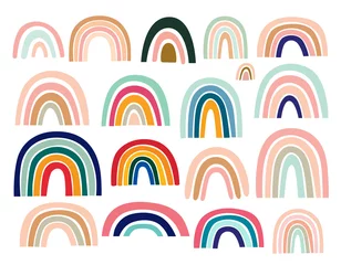 Fotobehang Pastel stijlvolle trendy regenbogen vectorillustraties © moleskostudio
