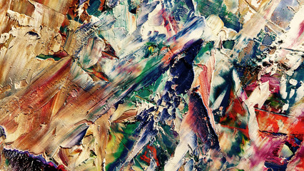 Colorful abstract background wallpaper. Modern motif visual art.  Mixtures of oil paint. Trendy...