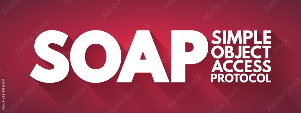 Poster soap - simple object access protocol acronym, technology concept background