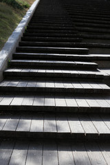 Amphitheater stairs made of wood