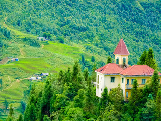 Fototapeta premium Sapa (Chapa) village in north mountains of Vietnam, Lào Cai, Vietnam
