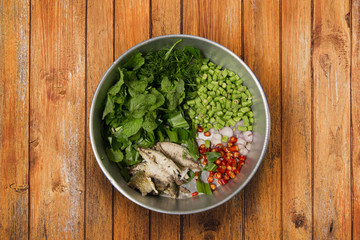 ingredient of Thai spicy and herb healthy food