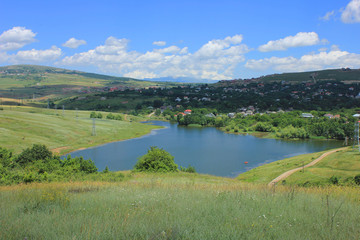 Naklejka na ściany i meble Azerbaijan. A beautiful lake near the village of Chukhuryurd.