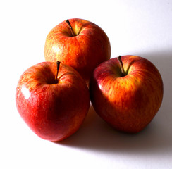 red apples on white background