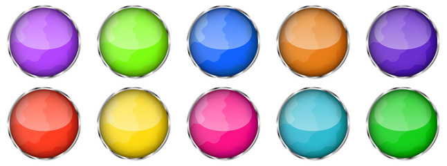Set of glossy round buttons. Realistic buttons