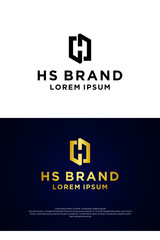 SH or HS letter logo vector design EPS 10