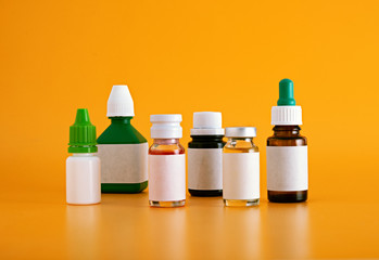 Multiple types of plastic and glass vials