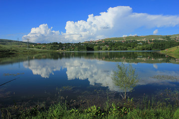 Azerbaijan. A beautiful lake near the village of Chukhuryurd.