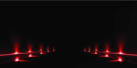 Background with glowing red Lights. Beautiful banner design with glowing glittering lights 