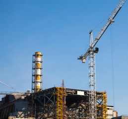 Fototapeta na wymiar Construction of New Safe Confinement at Chernobyl