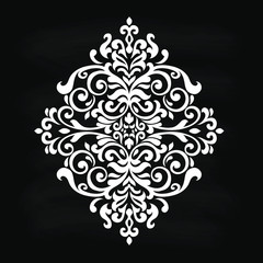 Damask pattern vector element. Classic luxury old-fashioned ornament grunge background. Royal victorian texture for wallpaper, textile, fabric, wrapping. Exquisite floral baroque patterns.