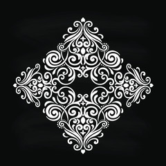 Damask pattern vector element. Classic luxury old-fashioned ornament grunge background. Royal victorian texture for wallpaper, textile, fabric, wrapping. Exquisite floral baroque patterns.