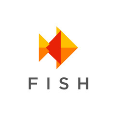 nemo fish logo design icon vector simple origami 