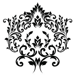 Damask pattern vector element. Classic luxury old-fashioned ornament grunge background. Royal victorian texture for wallpaper, textile, fabric, wrapping. Exquisite floral baroque patterns.