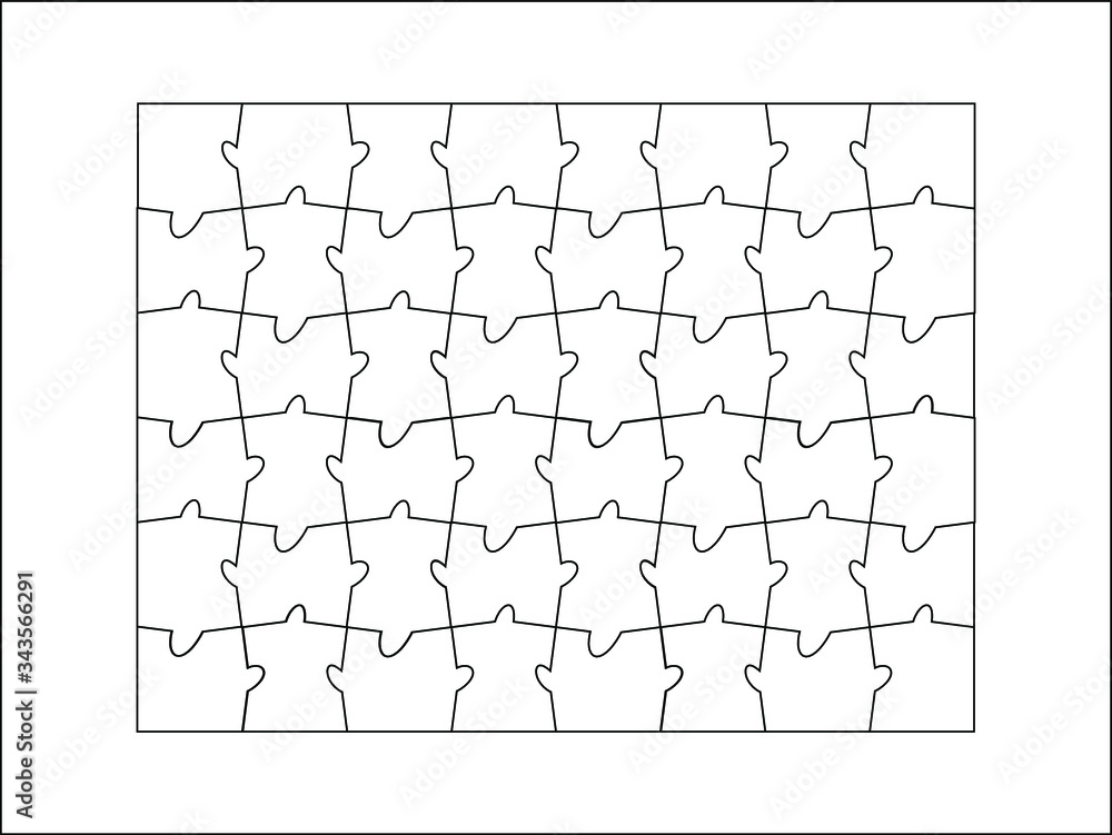 Poster set of forty eight puzzle pieces. puzzle with different types of details and the ability to move eac