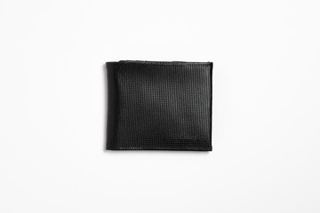 Man genuine leather Wallet isolated on white background. High-resolution photo.