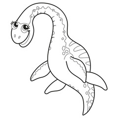 Coloring book for children baby Elasmosaurus
