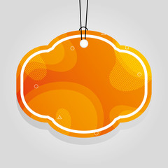 orange comercial tag with vibrant color