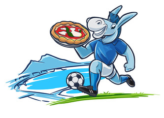 donkey plays football and delivers pizza to Naples