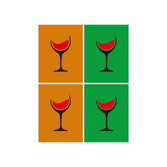 wine glass vector icon illustration sign