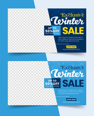 Exclusive Winter Sale Social Media Post Template Banner