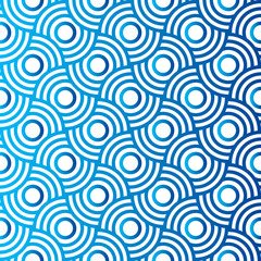 Abstract vector blue background with circular lines.