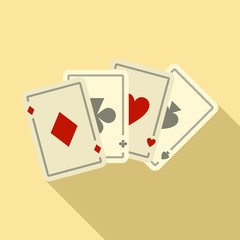 Magic cards icon. Flat illustration of magic cards vector icon for web design