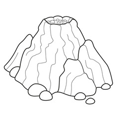 Simple children's coloring book volcano