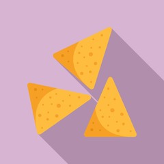 Mexican nachos icon. Flat illustration of mexican nachos vector icon for web design