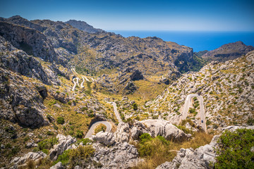 Fototapeta na wymiar Sa Calobra road - Carretera de Sa Calobra in Mallorca Island, Spain